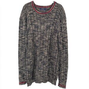 POLO RALPH LAUREN‎ HONG KONG MADE Cotton Knit Pullover Sweater Marled Size LT/GL